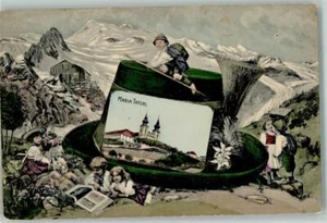 13512182 - Maria Taferl Trachten Hut Gamsbart Edelweiss Buch lesen PAssepartout - Bild 1 von 2