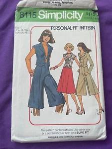 Vintage 1977 SIMPLICITY #8115 - DAMEN GAUCHOS - ROCK MUSTER 7 & 9 Junioren - Bild 1 von 2