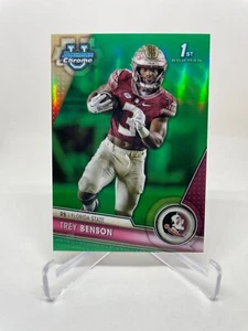 2023 Bowman University Chrome #5 Trey Benson RC 1st Green Refractor /99 - Picture 1 of 2