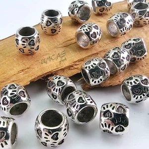 10 x Pfote Tatze Hund Metall Perle Großlochperlen für Paracord - Bild 1 von 5