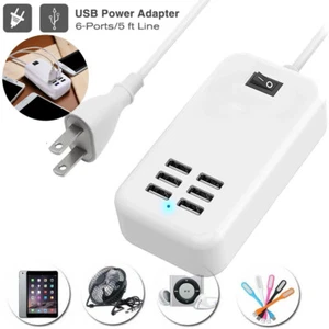 6 Port USB Charger AC Power Adapter Charging Station Desktop Fast Wall Charger - Picture 1 of 12
