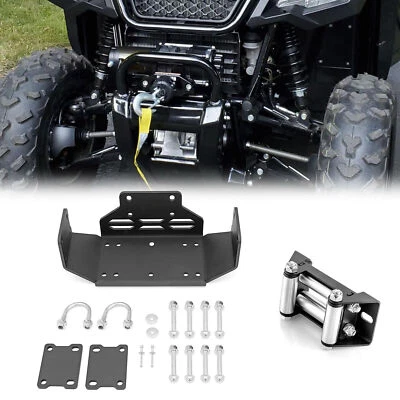 Front Winch Mount Plate+4 7/8" Winch Roller Fairlead For HONDA PIONEER 500/520 - Изображение 1 из 4