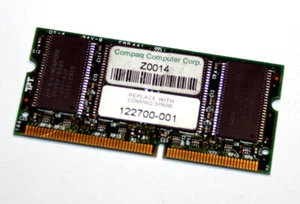 64 MB SO-DIMM 144-pin SD-RAM PC-100 CL2 Laptop-Memory 'Compaq 122700-001' - Imagen 1 de 2