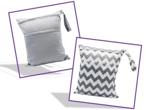 Mommy Bag Waterproof Pouch Wet Dry Zip Dual Pocket Reusable Cloth Diaper Gym - Picture 1 of 5