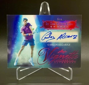 2024 LEAF IN THE GAME USED CARLOS ALCARAZ VIGNETTE AUTO 5/8 V-CA1 - Picture 1 of 3