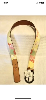 Burberry de Londres, cinturón floral de lona y cuero usado excelente estado Foto 1 de 4