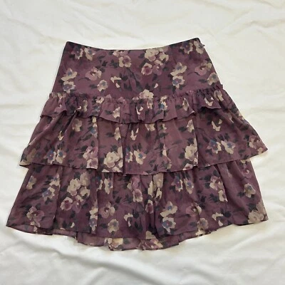Falda Lauren Ralph Lauren Floral Cottagecore Hada Volantes En Capas Talla 6P Pequeña Foto 1 de 4