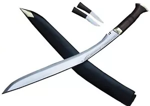 Gurkha Kukri Knife Hand-Hammered Fixed Blade Sirupate 32 IN Khukri Knife & Stand - Picture 1 of 35