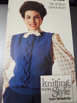 Vintage Knitting with Style from Simplicity Pattern Booklet  0436 His & Hers - Image 1 of 4