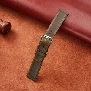 Wristband Genuine Leather 18 19 20 21 22mm Classic Replacement Watch Band Strap - Picture 1 of 32