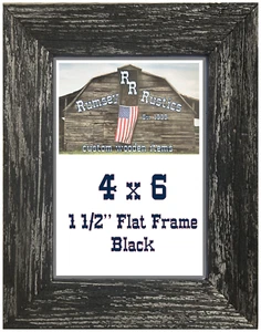 4x6 red washed primitive rustic barn picture frame beach drift wood color blue - Picture 1 of 25