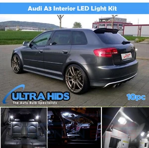 x10 Premium AUDI A3 2003 - 2013 WHITE INTERIOR UPGRADE ERROR FREE LED LIGHT KIT - Picture 1 of 2