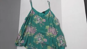 Torrid grün und Blumendruck Top mit Spaghettiträgern Gr. 1X (Torrid Gr. 1) - Bild 1 von 2