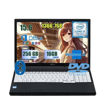 Fujitsu A577 15.6" Win11 Pro i3-7100U 16GB 256GB SSD Office 2019 HDMI DVD WiFi - Image 1 of 4