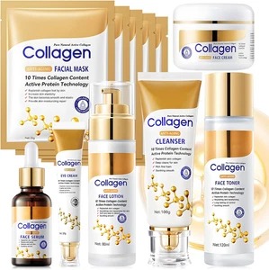 Kit Skincare Viso Completo, 11Pezzi Set Skincare Collagene, Skincare Coreana Kit - Foto 1 di 12