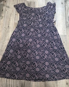 Motherhood Maternity Dress Large Blue or Pink Belt Gender Reveal Lace Stretchy - Picture 1 of 3