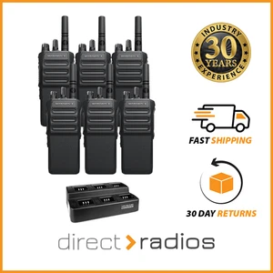 6 x Motorola R7 NKP Premium UHF Digital Two Way Radio with 6 Way Charger - Picture 1 of 4