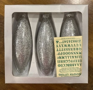 Deluxe 3 Pack Glitter Cones Christmas Tree Hanging Decoration Silver 5.5” - Picture 1 of 8