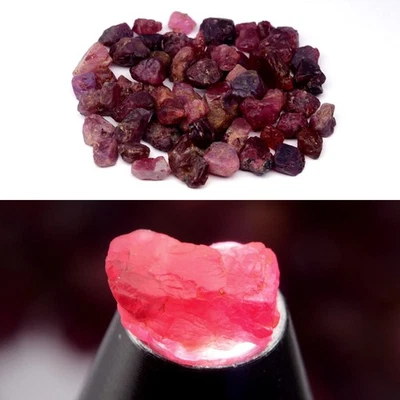 💎 Lote de 61 piezas 112,83 quilates t.w espinela púrpura rosa natural áspera - piedras preciosas de Birmania Foto 1 de 4