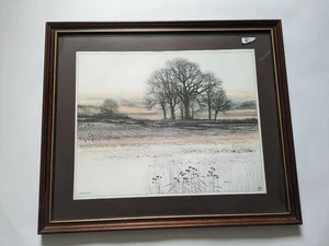 Clark Landscape Print β Framed Winter Trees Scene β Signed Countryside Artwork - Picture 1 of 8