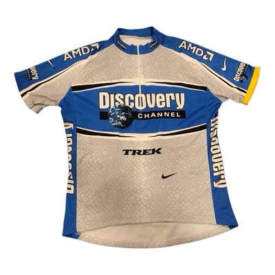 Nike Dri-fit TREK Discovery Channel FULL ZIP Cycling Jersey Men's XL Made Italy - Image 1 of 4
