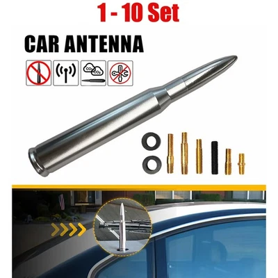 Antena Bullet 50 Cal Silver para Chevy GMC Sierra Silverado Universal 1-10 piezas Foto 1 de 4