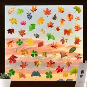 Window Decals Autumn Leaves Static Cling Set for Fall Home and Shop Decor - Picture 1 of 11
