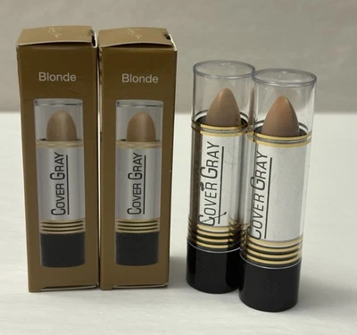 Nuevo PACK DE 2 PALILLOS DE RETOQUE COLOR GRIS para cubrir tu cabello rubio marrón claro Foto 1 de 3