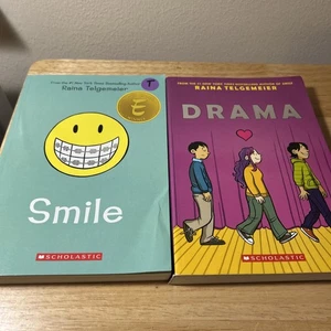Menge 2 Drama Lächeln von Raina Telgemeier Graphic Novels Bücher gebraucht Teenager YA - Bild 1 von 15
