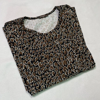 Женский тканевый топ J. McLaughlin Catalina размер M коричневый черный с геометрическим принтом - Изображение 1 из 4