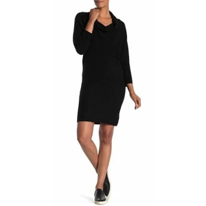 Splendid Women's Wool Blend Cowl Neck Sweater Dress Black X-Small MSRP $248 - Picture 1 of 3