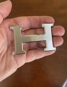 100% Authentic RARE Hermes Silver H Belt Buckle,  Constance (very nice) - Picture 1 of 5