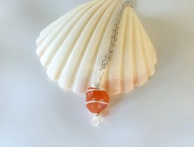 Dainty 18 k Gold Vermeil Healing Crystal Wire Wrapped necklace Gemstone pendant - Image 1 of 4