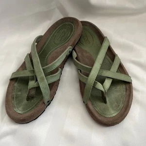 Teva Woman’s Size 7 N Green Thong Flip Flop Criss Cross Sandals - Picture 1 of 11