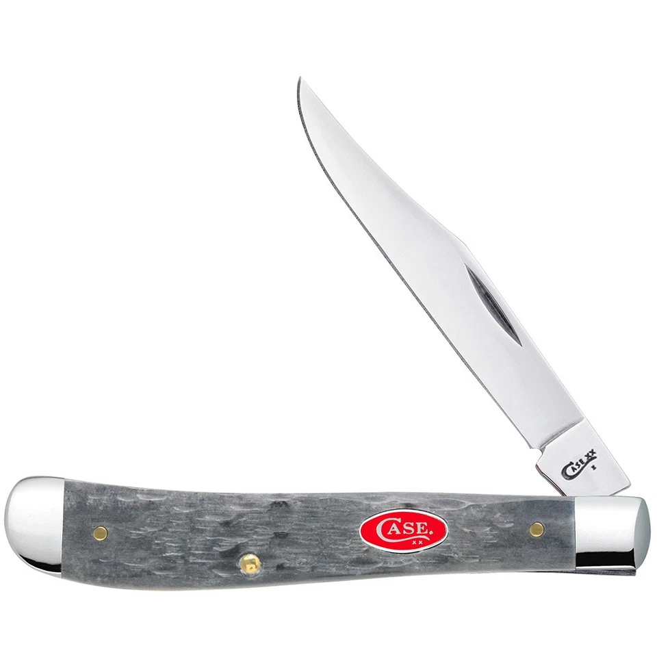 CAIXA XX FACAS SLIMLINE CAÇADOR-PÊSSEGO GABARITO CINZA OSSO-CAIXA VERMELHO OVAL SHLD 61048 - Imagem 1 de 2