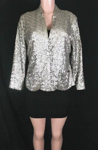 NEU - CHICO'S Jacke silber Pailletten - Gr. 1 (siehe Tabelle) - Bild 1 von 8