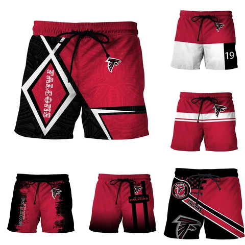 Atlanta Falcons Mens Athletic Board Shorts Drawstring Shorts Loose Swim Trunks Cover