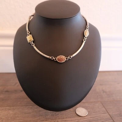 Брайтон серебро золото меди цветной винтажный переключения ожерелье!!! - Изображение 1 из 4