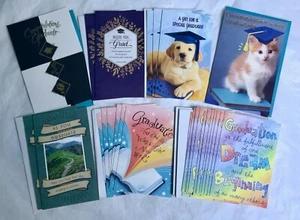 Graduation Cards American Greetings Assorted w Envelopes Dog Cat Lot of 27 - Picture 1 of 13