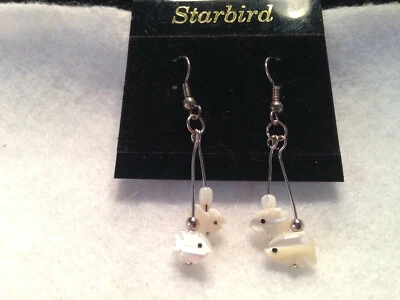 PENDIENTES COLGANTES MADREPERLA PEZ CONCHA MARINA AÑOS 80 VINTAGE Foto 1 de 4