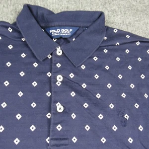 Polo Golf Shirt Herren Large Polo Ralph Lauren Blau Weiß Geometrisch All Over Print - Bild 1 von 11