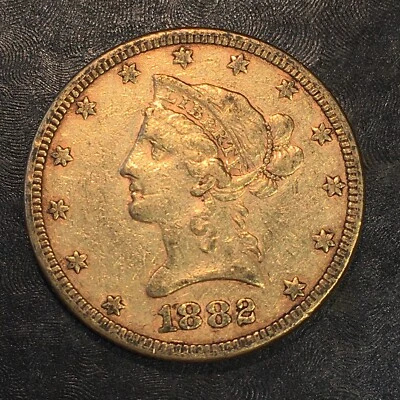 1882 $10 Gold Liberty Head - Old Euro Hoard Look - High Quality Scans #P757 - Image 1 of 2