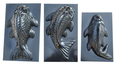 Concrete mold 3D fish stone decor garden aquarium plastic mold sold