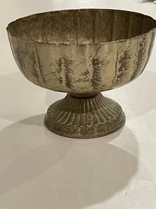 Gold Metal Compote Bowl - 5.75" Tall 5.7" - Picture 1 of 3