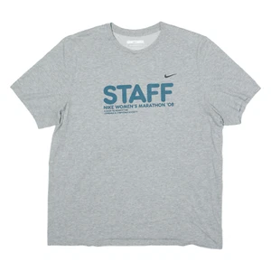 NIKE Marathon Mens T-Shirt Grey Crew Neck L - Picture 1 of 6