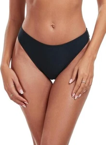 NWT Women's Black Mid Waisted High Cut Bikini Bottoms SZ XL - Picture 1 of 5