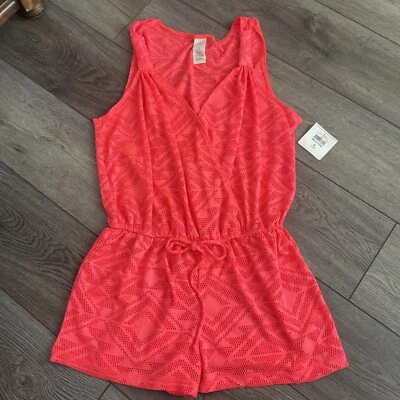 Macacão feminino júnior tamanho 7-9 laranja natação - Imagem 1 de 4