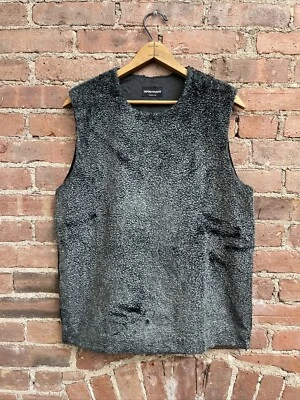 Emporio Armani Men's Faux Shearling Vest, Size 52, Italy - Image 1 of 4