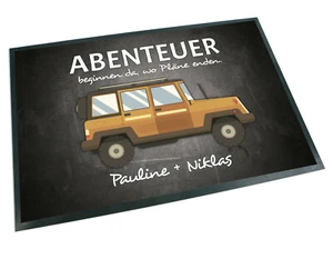 Fußmatte mit Name Offroad Camping Geschenk Einzug Richtfest Spruch Abenteuer - Bild 1 von 3