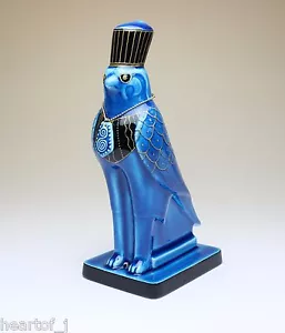 HORUS Ägyptischer Falke Vogel Gott Perser Blau Glasiert Porzellan Figur Japan NEU - Bild 1 von 12